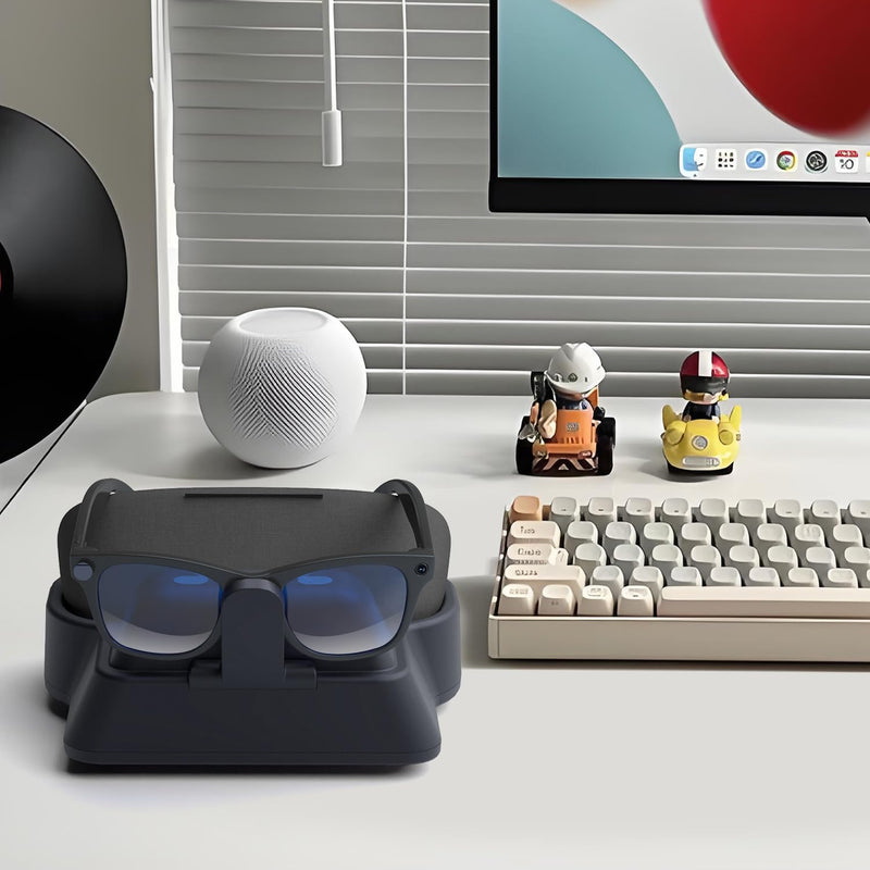 V2 Dual Charging Dock and Organizer for Meta Smart Glasses (Gen 1/2) | Simultaneous Charger Stand for Both Glasses and Case