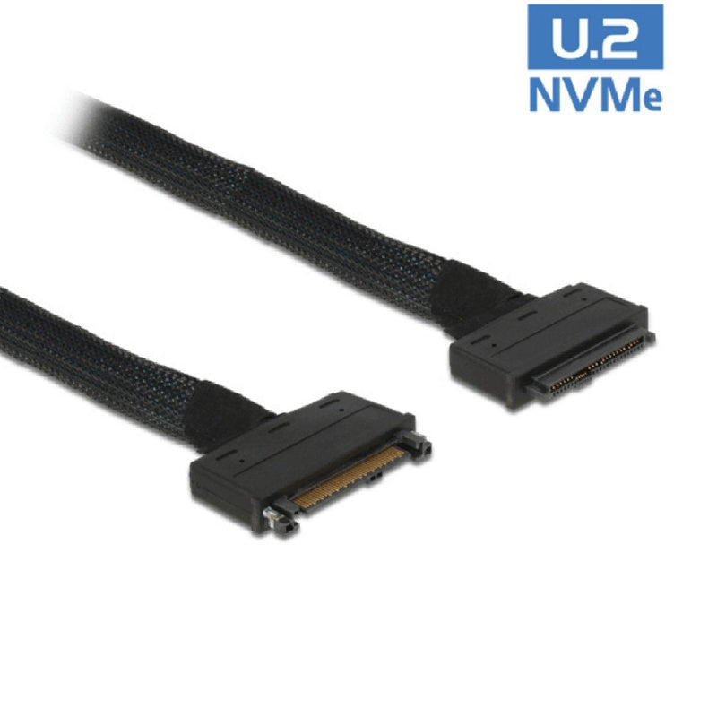 JSER U.2 U2 SFF-8639 NVME PCIe SSD Cable Male to Female Extension 50cm 68pin