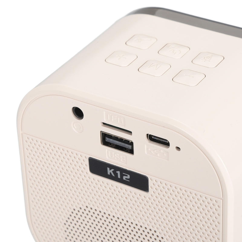 Portable Karaoke Machine for Kids Adults, Small Bluetooth Speaker with Microphone, with LED Dynamic Light, Birthday Gifts (White)