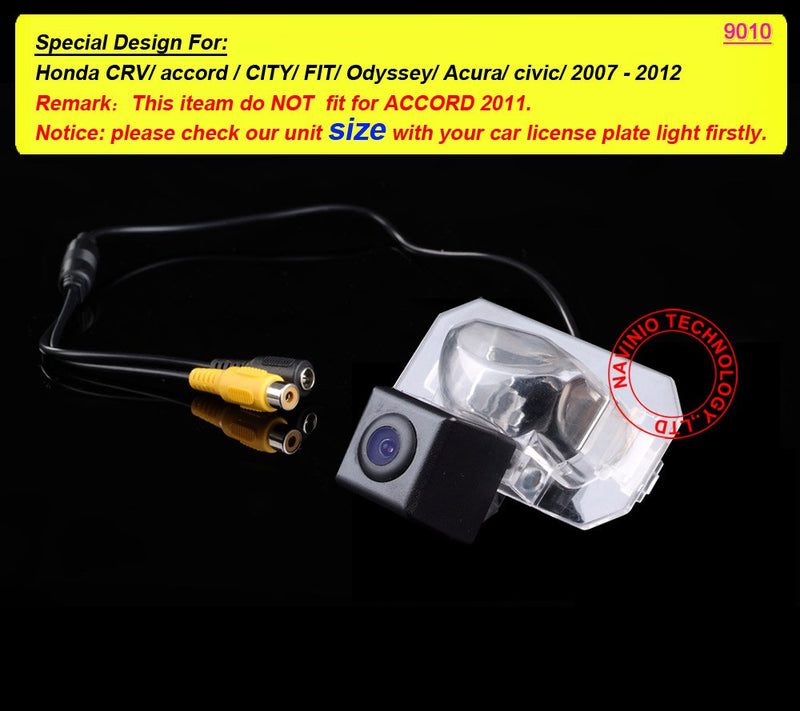 Waterproof Car Rear View Reverse Backup Camera License Plate Light Parking Camera for Honda CRV/Accord/City/FIT/Odyssey/Acural Civic/ 2007-2012