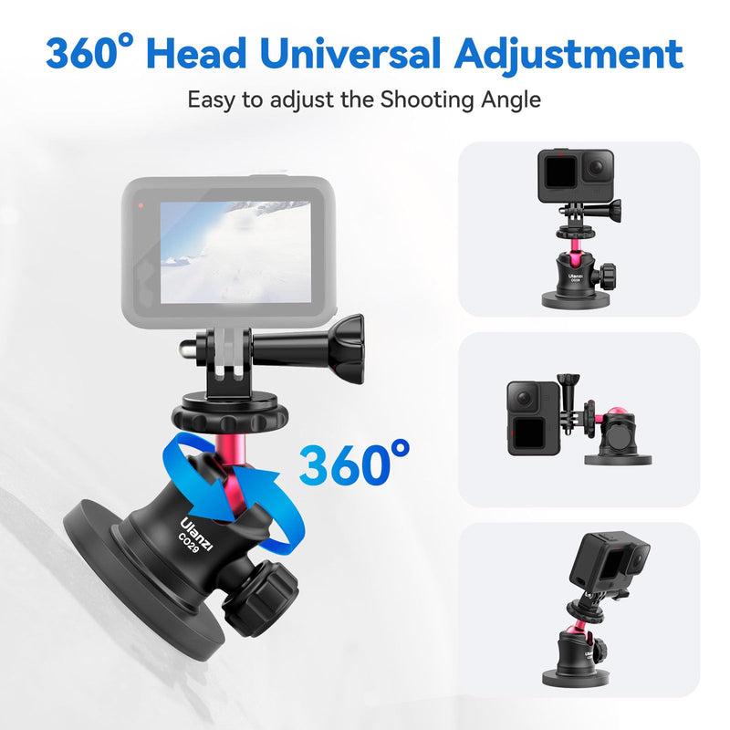 [AUSTRALIA] - ULANZI Magnetic Camera Mount for Action Camera, Strong Magnetic Mount with 360° Rotation Ball Head and Built-in 6 Magnets, Compatible with Gopro Hero 13/12/11/10, DJI Osmo Action Osmo Nano, Insta360 