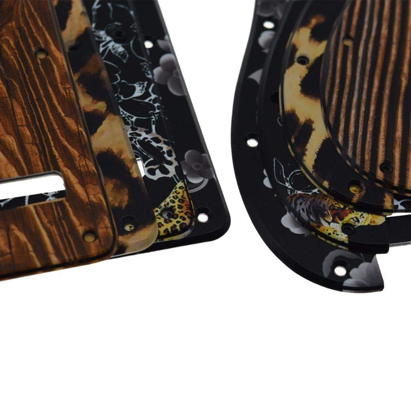 Dopro Strat HSS Guitar 3D Printed plastic pickguard ST Back Plate Tremolo Cover for USA/Mexican Fender Strat Flower Pattern