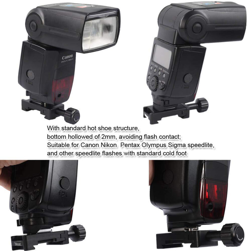 [AUSTRALIA] - iShoot Metal Clamp with Universal Hot Shoe Mount Compatible with 39mm Arca-Swiss Fit Quick Release Pate L-Shaped Camera Holder Bracket Support & Speedlite Flash of Standard Cold Foot 