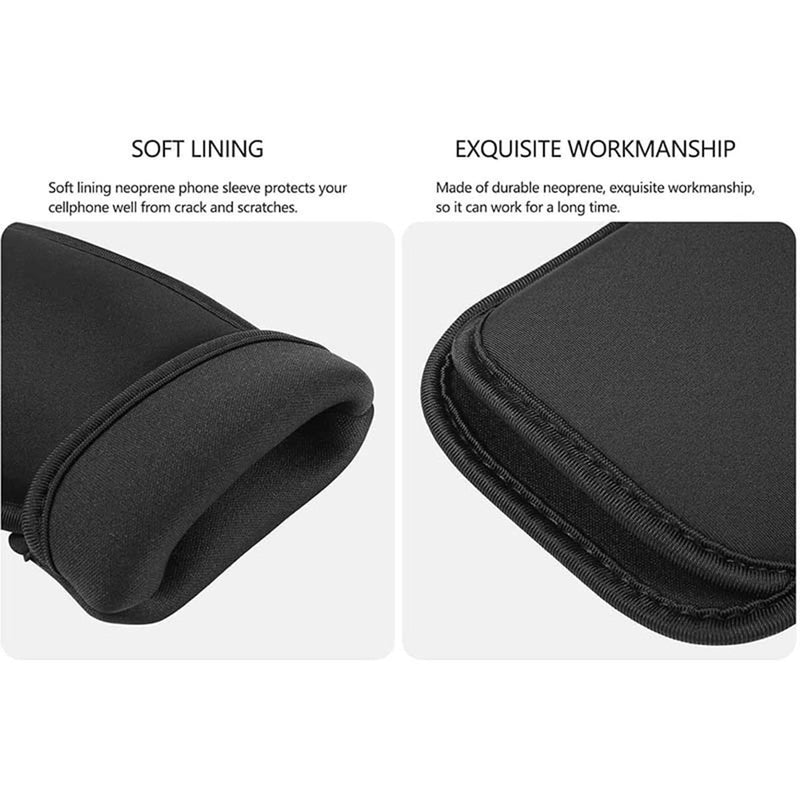 Phone Sleeve Slip in Pouch Matte Black Ultra Slim Shockproof Smartphone Carrying Case Protective Pouch Bag (Black,18.5 * 10.5 cm) 18.5*10.5 cm