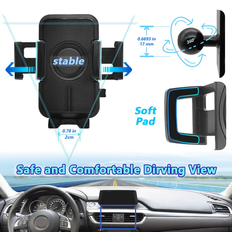 WAAPAK Car Phone Holder Mount 2016-2021 Mazda 6 Auto Accessories Interior Decoration Smartphone Thick Case Cradles Navigation Bracket iPhone (Mazda-6-16-17) Mazda-6-16-17