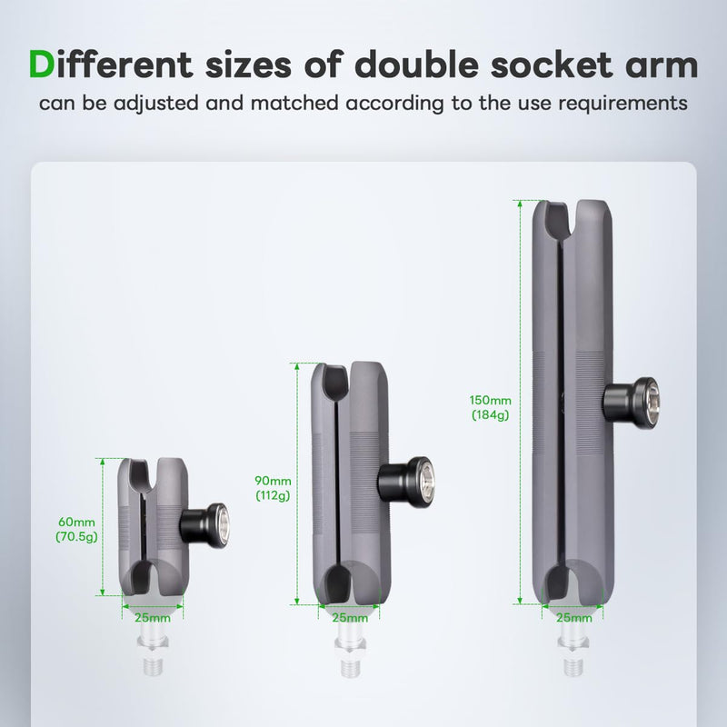 FANAUE Magnetic Car Mount Compatible with Ram Mount B Size Ball Head Anti-Theft Double Socket Arm and Bike Motorcycle Phone Holder, Suitable for 4.7-7.5" Smartphones