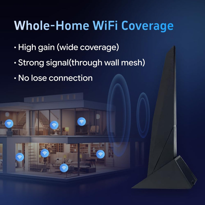 SAMXI SMA WiFi 2T2R Dual Band Wi-Fi Moving Antenna 2.4G/5G Wi-Fi 6e for ASUS Rog Strix Z270 Z370 X370 Z390 Z490 X570 Z170 X299 /Gaming B550-PLUS B650-PLUS B760-PLUS PC Desktop Computer