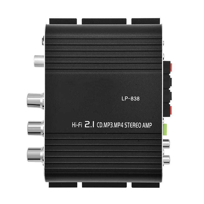 Stereo Audio Amplifier Receiver, 15Wx2 Output Stereo Bass Home Amplifiers, with 3.5mm and Port, Digital Amp for Car, MP3, MP4, CD Players (Black) Black