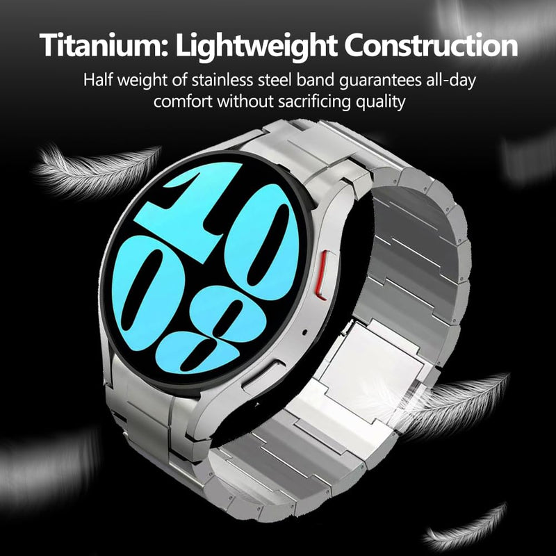Titanium Magnetic Metal Band for Samsung Galaxy Watch 7/6/5/4/FE 44mm 40mm, 20mm Quick Release Metal Strap for Galaxy Watch 6 Classic Band 47mm 43mm/Watch 5 Pro 45mm/Watch 4 Classic Women Men silver