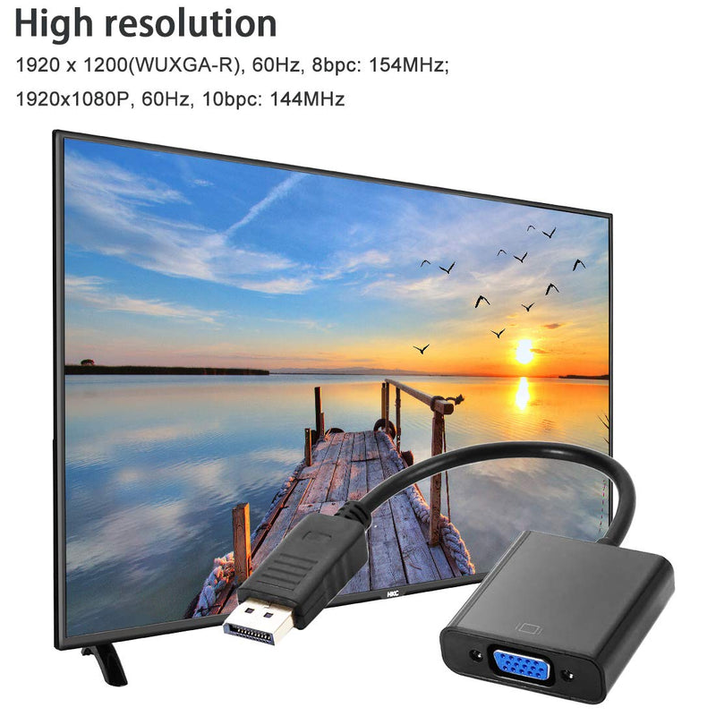 [AUSTRALIA] - Display Port to VGA Adapter,4 Pack Gold-Plated DisplayPort DP to VGA Converter (Male to Female) for Computer, Desktop, Laptop, PC, Monitor, Projector, HDTV 4Pcs 
