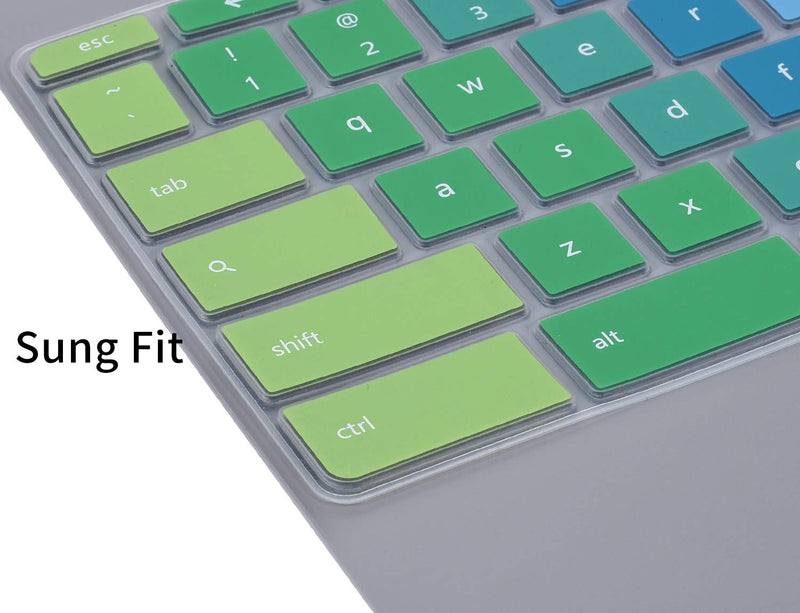 Colorful Keyboard Cover for HP 11.6 inch Chromebook, HP Chromebook x360 11.6 inch & HP Chromebook 11 G2, G3, G4,G5, G6 EE, G7 EE, 11A-NB0013DX (NOT Fit HP Chromebook 11a-na,11A G8 EE), Rainbow