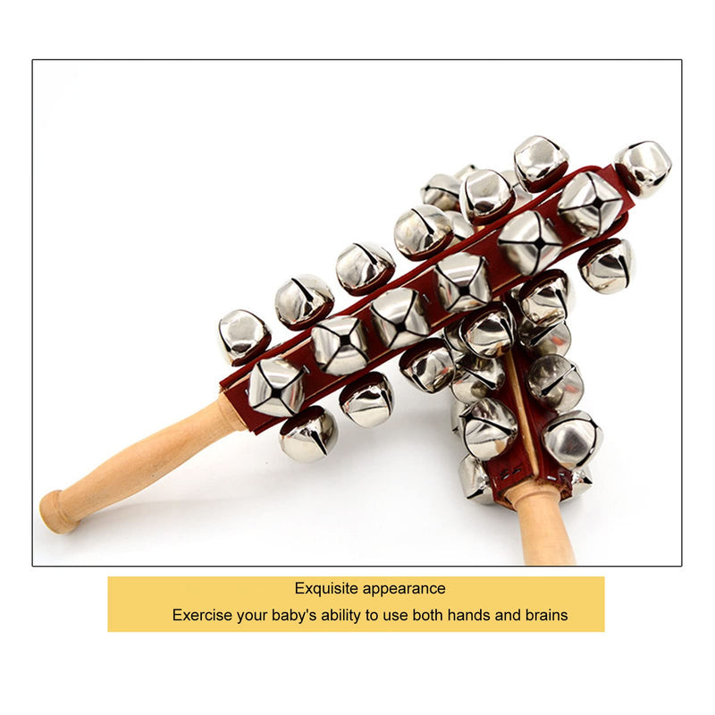 Tnfeeon Jingle Stick, Musical Instrument Wooden Handle Toy for for Kindergarten