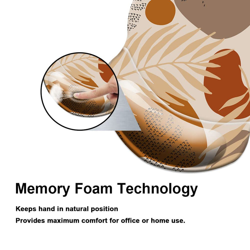 Mouse Pad with Wrist Support, Non Slip Mousepad Wrist Rest for Office, Computer, Laptop & Mac- Durable & Comfortable & Lightweight Ergonomic Support Mouse Mat Abstract Plants Abstract Art 4