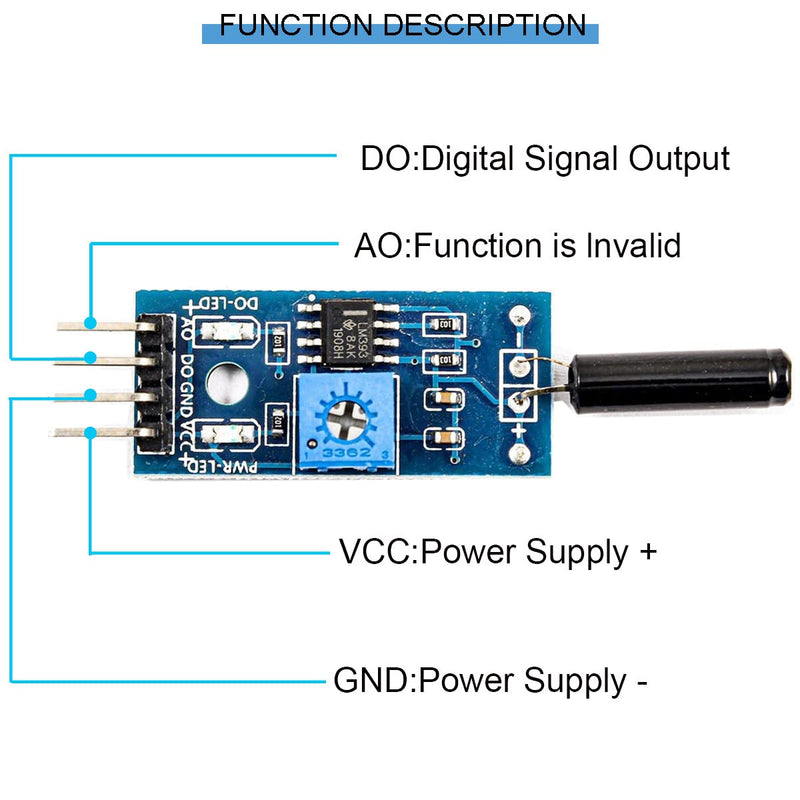 [AUSTRALIA] - Youmile 10pcs High Sensitive Vibration Switch Sensor Module SW-18010P Alarm Sensor Module Vibration Module with DuPont Cable for Arduino 