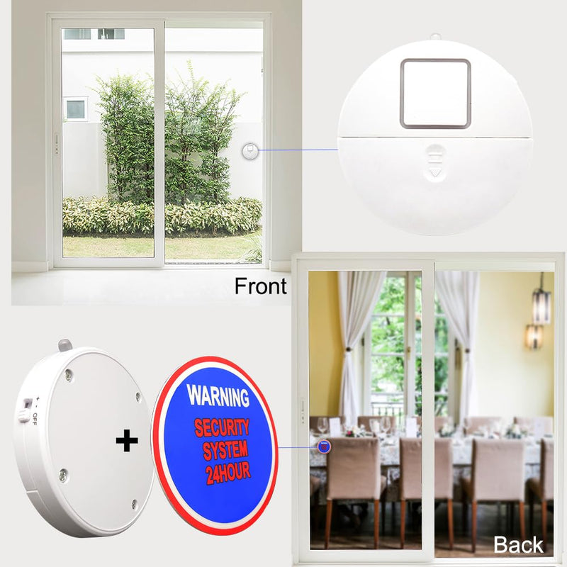 [AUSTRALIA] - EVA LOGIK Modern Ultra-Thin Window Alarm with Loud 120dB Sound and Vibration Sensors Compatible with Virtually Any Window, Glass Break Alarm Perfect for Home, Office, Dorm Room- 8 Pack 