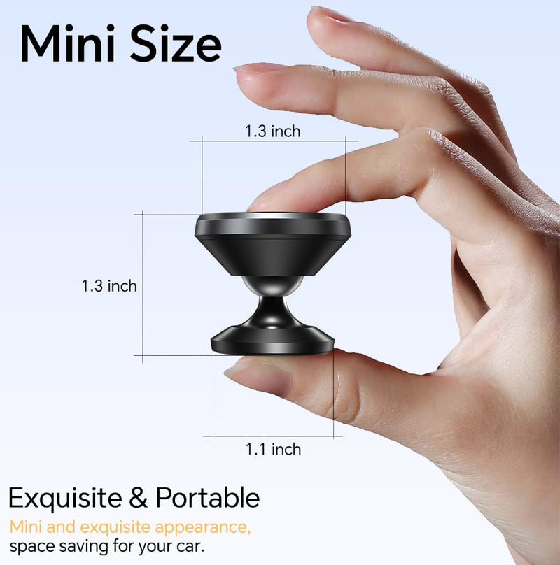 【 2-Pack 】 Magnetic Phone Holder for car Dashboard [ Strong Magnet ] [ 4 Metal Plate ] iPhone Magnetic Phone Mount for car, [ 360° Rotation ] Universal Dash Car Mount Fits All Cell Phone