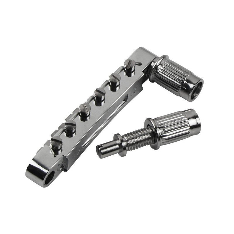 FLEOR Electric Guitar Tune-O-matic Bridge & Tailpiece with Studs Set Fit Gibson Epiphone Les Paul Guitar Part, Chrome Chrome Bridge & Tailpiece Set