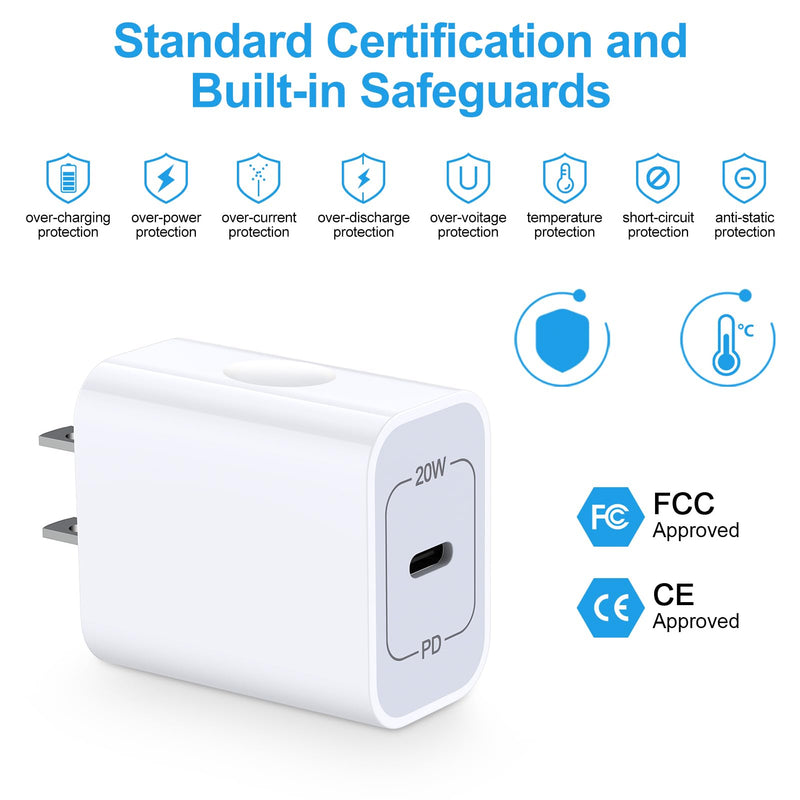 [2-Pack] 20W Samsung Fast Charging Block USB C Power Adapter Android Wall Plug Brick Type C Block for Galaxy A15 5G/A55/A35/A14 5G/A54/A25/A23/A13/A53/S24/S23 FE/S22/S21 FE/Z Flip 5,iPhone 15/14/13