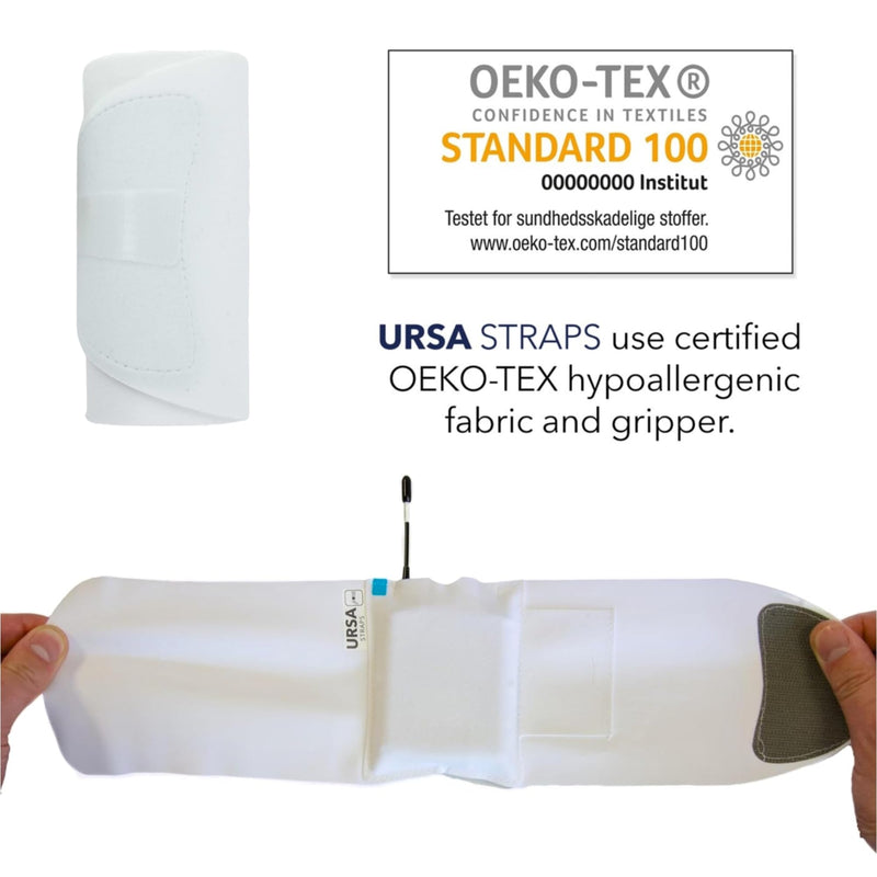 URSA Ankle Straps: Low-Profile, Soft, Stretchy & Breathable Transmitter Straps for Location Sound, Theatre, Wedding Shoots & More (White, Ankle) White