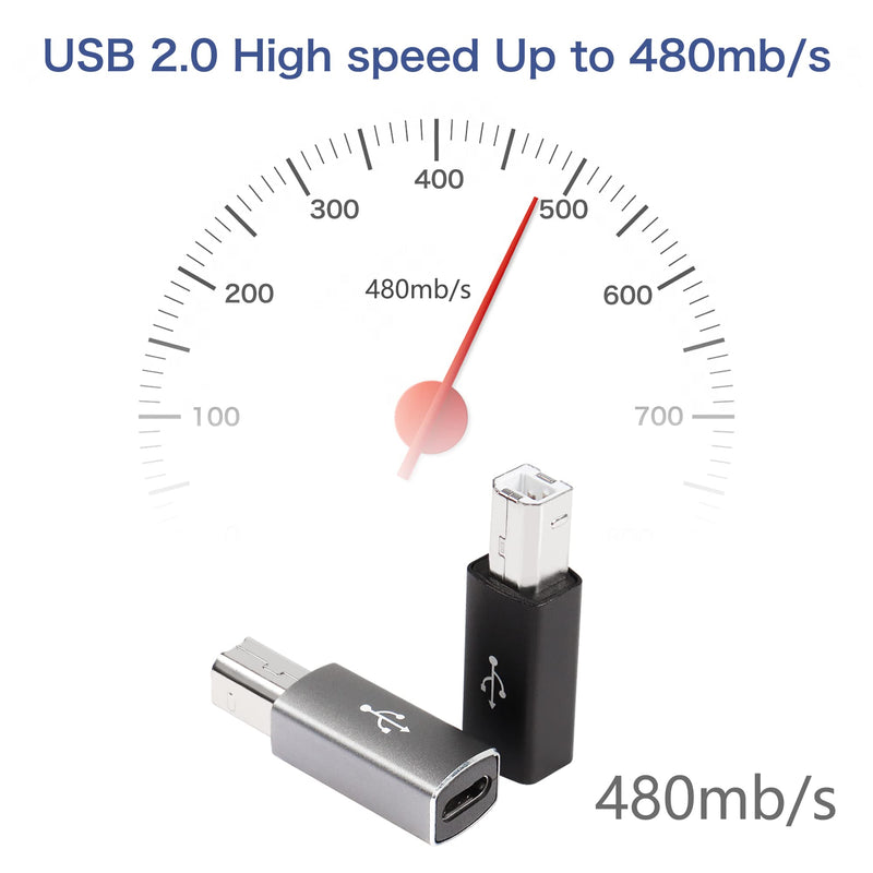 USB C to USB B Adapter YACSEJAO 4-Pack USB C Female to Printer Male Converter Adapter Compatible with MIDI，Printers，Electric Piano and Synthesizers Devices