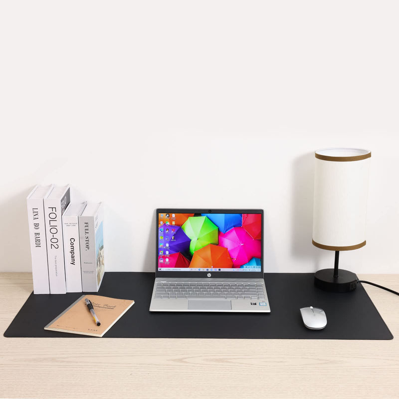 Wolaile Desk Blotter Pad,36x17 inch PU Leather Computer Mouse Mat,Non-Slip Waterproof Writing Desktop Protector for Office Home,Large,Brown 36"x17" Brown