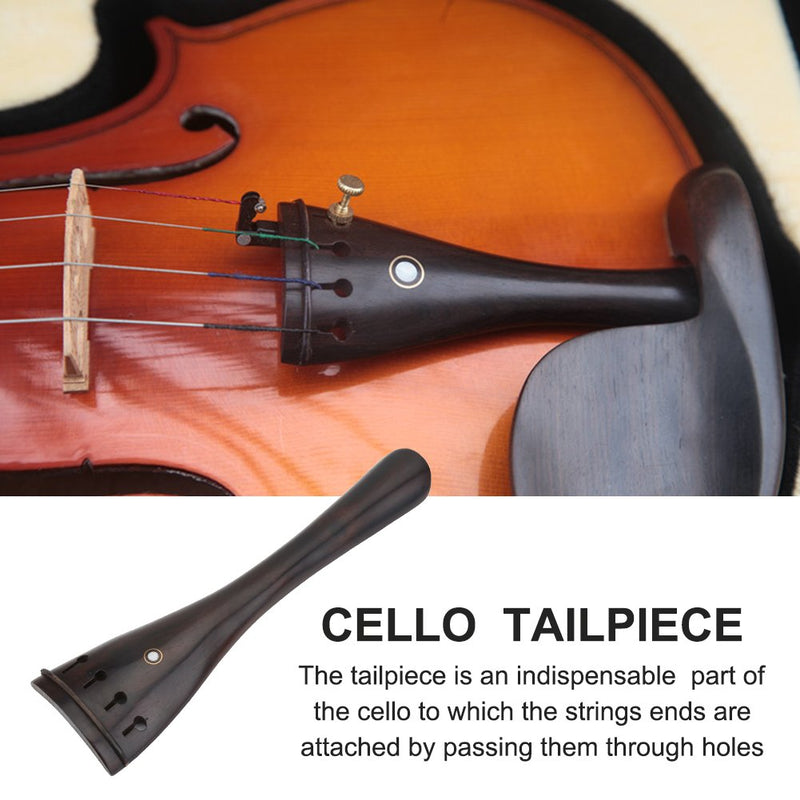 Cello Tailpiece, Classic Ebony Wood Tailpiece for 3/4 4/4 Cello Musical Instruments Parts Ebony Cello Tailpiece Cello Parts 3/4 Cello Parts 3/4 Cello Parts