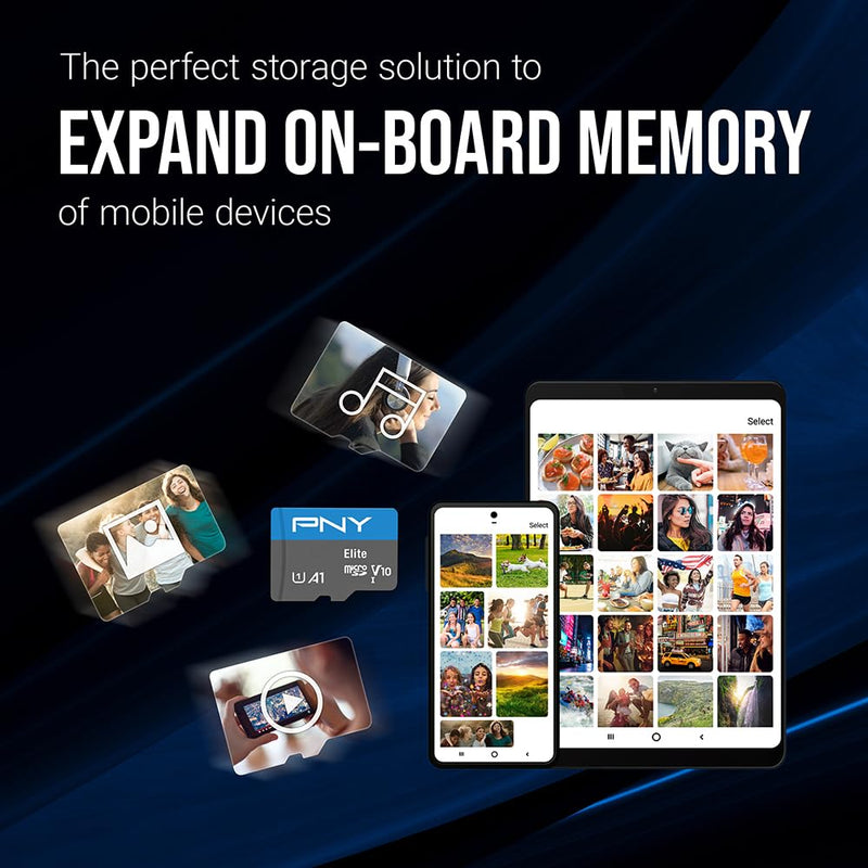 [AUSTRALIA] - PNY 128GB Elite Mobile Accessories Class 10 U1 V10 A1 microSDXC Flash Memory Card - 100MB/s, Class 10, U1, V10, A1, Full HD, UHS-I, Micro SD 