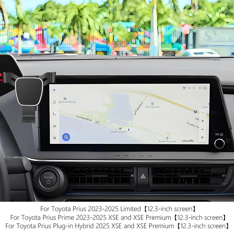 Car Phone Holder For Toyota Prius 2023 2024 2025 2026 Limited，Prius Prime 2023-2026 XSE and XSE Premium【12.3-inch screen】Auto Accessories Navigation Bracket Interior dash board Mobile Cell Mount case for Prius / Prius Prime 2023-2026【12.3" screen】
