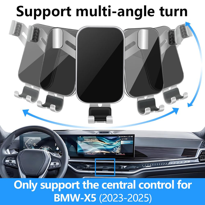 LUNQIN Car Phone Holder for BMW X5 X5M 2024 2025 2026 and X6 X6M 2024-2026 and BMW X7 2023-2026 Auto Interior Accessories Best Cell Phones Mount Cellphone Cradle Charging Navigation Screen Stand for 2024-2026 BMW X5 & 2024-2026 X6 & 2023-2026 X7