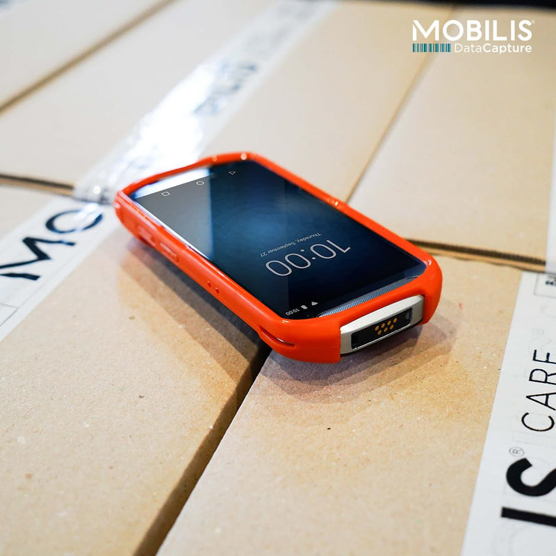 MOBILIS Rugged Case for Zebra TC51 - TC52 - TC56 - TC57 with Hand Strap | Shockproof Military Grade Drop Protection Cover made with Recycled Materials Neon Orange