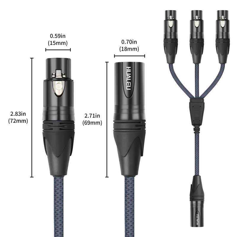 5FT 3Pin XLR 1 Male to 3 Female Y Splitter Cable,3 Way XLR Splitter Balance 1 Male to 3 Female Audio Cable for Mixer, Microphone,3 Microphones are Connected to one Input 5Feet XLR 1 M To 3 F