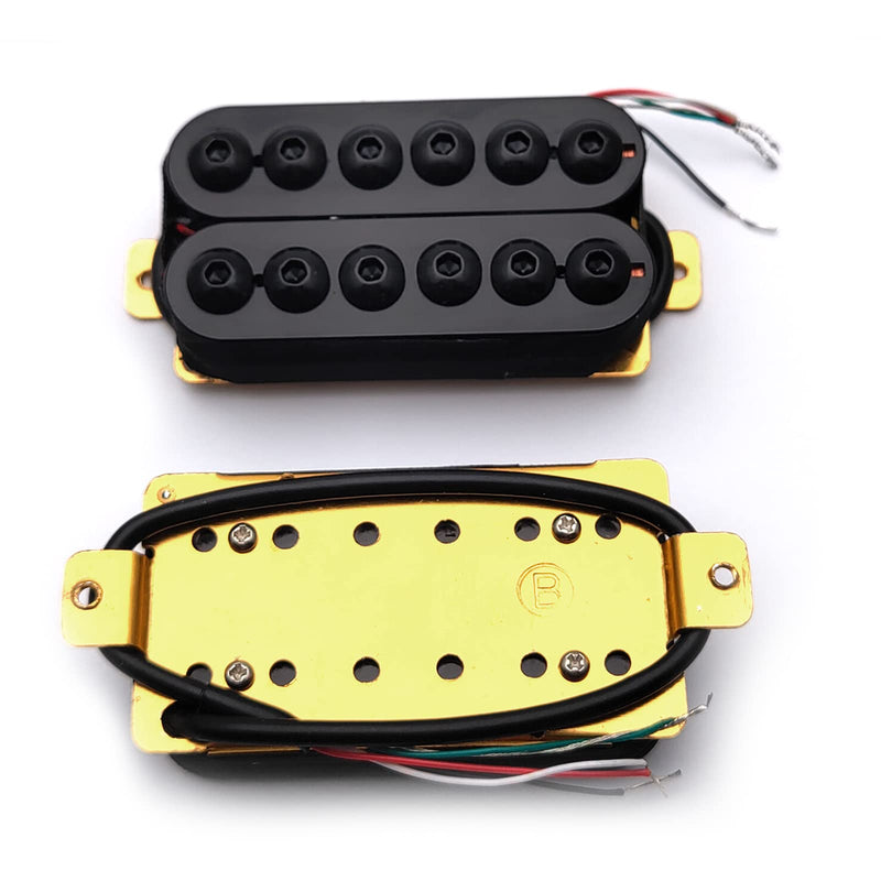 SAPHUE Adjustable Metal Double Coil Electric Guitar Pickups Humbucker Punk Neck/Bridge Pickup (Black) Black