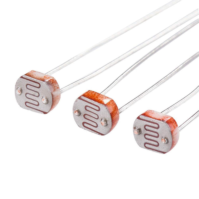 Comforty 20pcs 5mm Ohm Photoresistor LDR Resistor 5528 GL5528 Light Dependent Photoconductor 30pcs Photo Light Sensitive