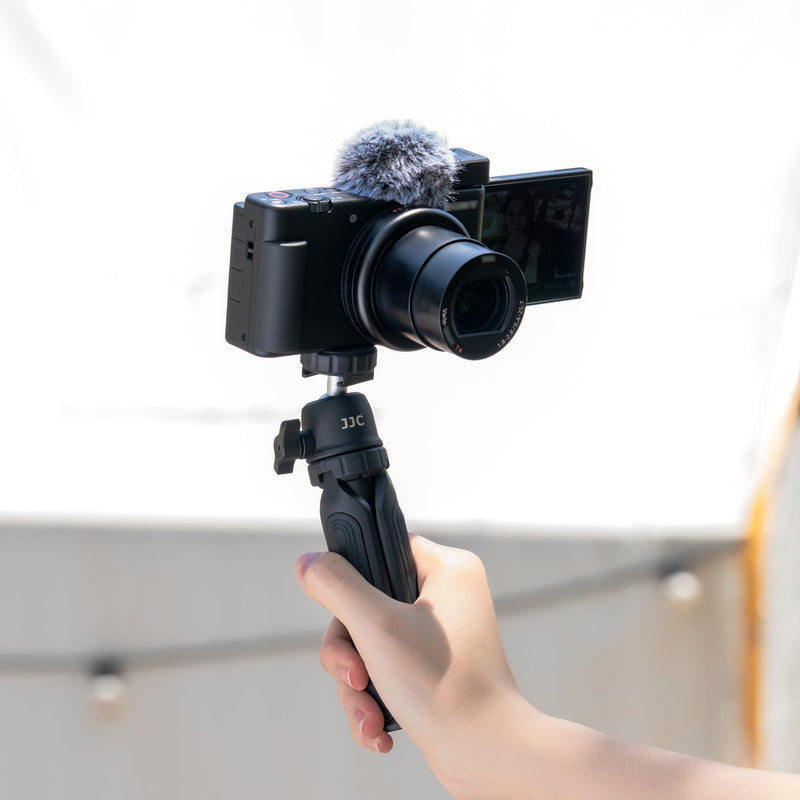 JJC Cold Shoe Wind Muff for Sony ZV-E10 II ZVE10 ZV-1F ZV1F ZV-1 II ZV1 ZV-E1 ZVE1 Vlog Cameras, Furry Windshield with Cold Shoe Mount Adapter for LED Light Microphone Attachment Vlogging Accessories Black For Sony Z Series Cameras