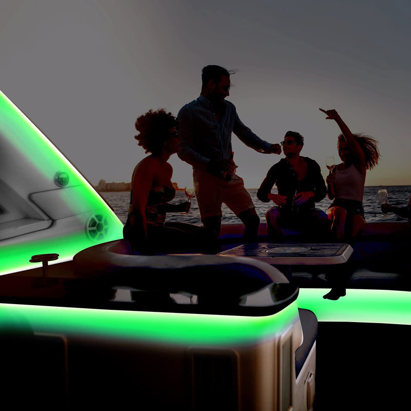 [AUSTRALIA] - Marine LED Strip Lights Boat Lights for Night Fishing Boat LED Strip Light 12V Waterproof, Interior Deck Light for Pontoon, Kayak, Jon Boats, Bass Boats (Green, 32.8ft) Green (32.8FT) 