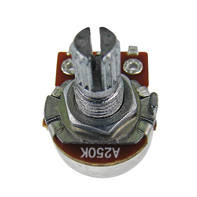 FLEOR 2pcs Small Size A250K Guitar Pots Knurled Split Shaft Potentiometers Audio Taper Short Shaft