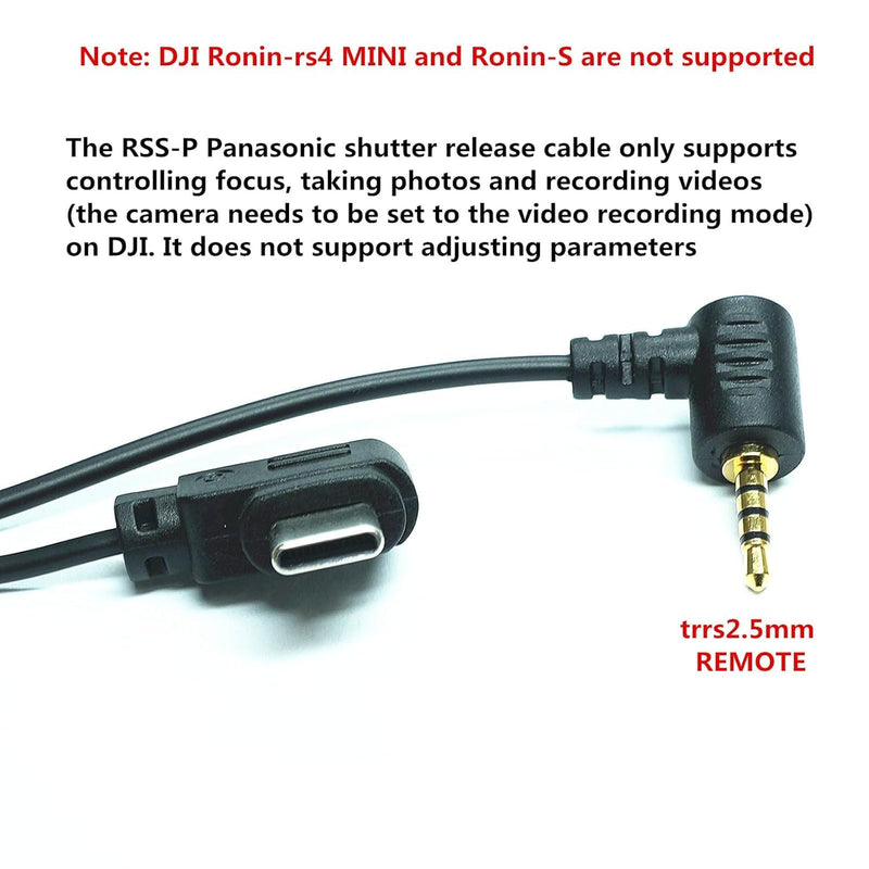 [AUSTRALIA] - RSS-P Camera Shutter Release Cable for Panasonic GH5S, GH5, G9, Compatible with DJI Ronin Stabilizer, TRRS 2.5mm Remote Control for Photo and Video 