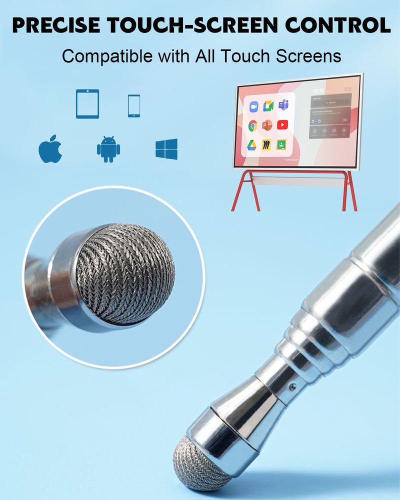 Telescoping Poiner Stick for Classroom Teacher Kids Reading, Dumero Retractable Stylus Pointer for Touchscreens, Extendable Presentation Pointers, Classroom Must Have Supplies Essentials, Black 1 Pack