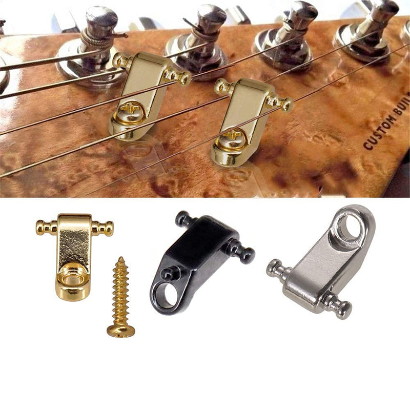 Electric Guitar String Retainers Tree Standard Roller String Guides Pack of 2pcs (Chrome) Chrome