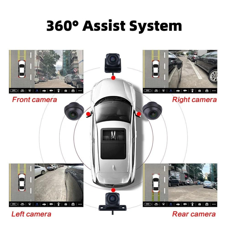 BY-J 360-Degree Panoramic Camera System for Android 3D 1080P Excellent Night Vision Parking Assist Kit with Mounting Accessories and Video Cables (360 Camera-1080P) 360 Camera-1080P
