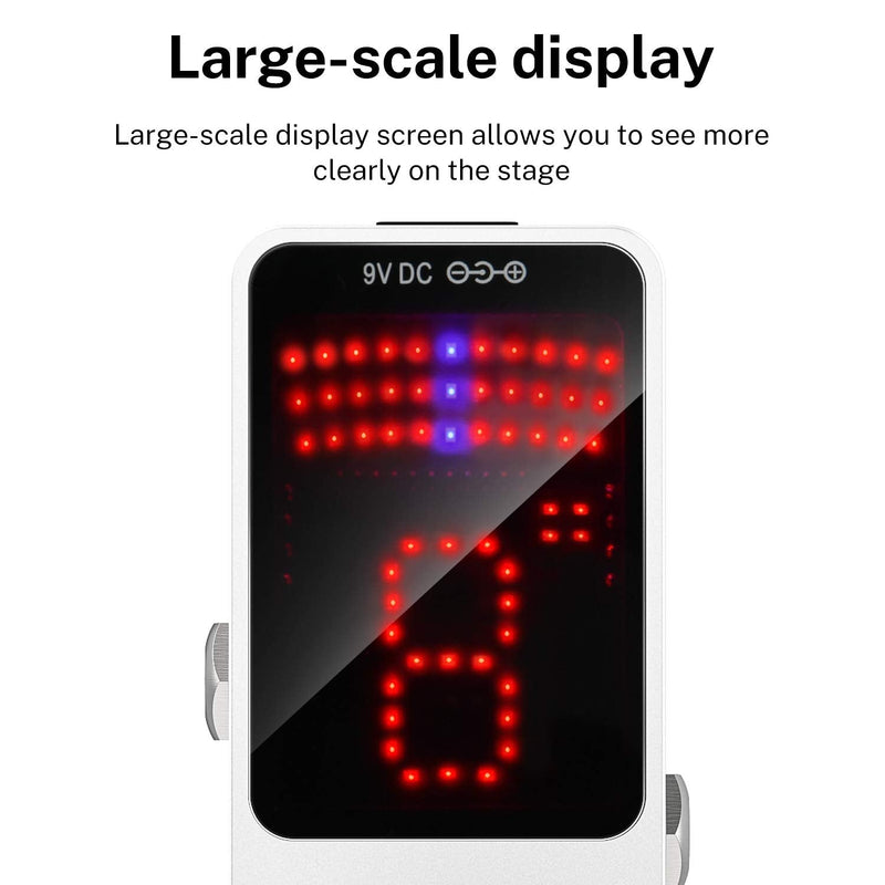 Donner Tuner Pedal, DT Deluxe Chromatic Guitar Tuner Pedal for Electric Guitar and Bass ± 1 Cent USB or 9V Power Supply True Bypass White Tuner