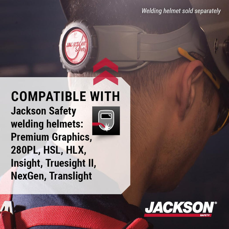 Jackson Safety 370 Speed Dial Replacement Ratcheting Headgear for Welding Helmets - Oversized Adjuster, Adjustable Sliders, Hood Locks Up/Down, Rear Swivel Headband, Washable Sweatband - Made in USA