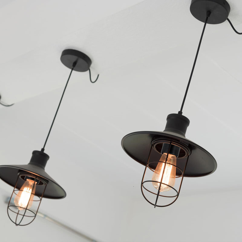 [AUSTRALIA] - PATIKIL Light Socket Shade Ring, 4pcs E26 E27 Medium Base Metal Sockets Lock Ceramic/Porcelain Sockets with Thread Diameter 1-1/2 Inches for Hanging Lamp Holder, Black 50mm / 1.97" 