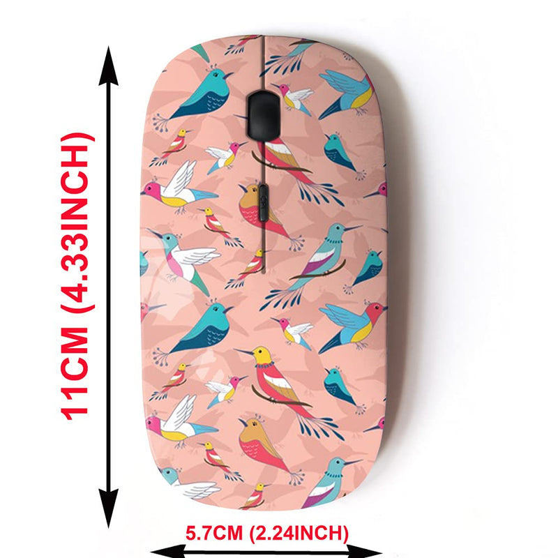2.4G Wireless Mouse with Cute Pattern Design for All Laptops and Desktops with Nano Receiver - Colorful Birds