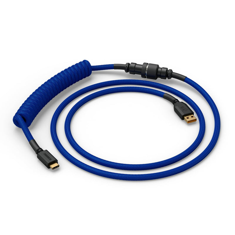 GLORIOUS Coiled USB-C Keyboard Cable – Thick, Artisan Braided, Detachable for Mechanical Keyboards (Cobalt Blue) Cobalt Blue