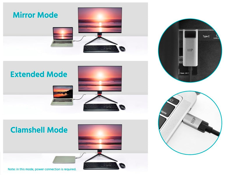 Monoprice USB-C to DisplayPort 1.4 Active Cable - 8K60 4K120 Retimer IC HDR Locking Connector 10ft Black