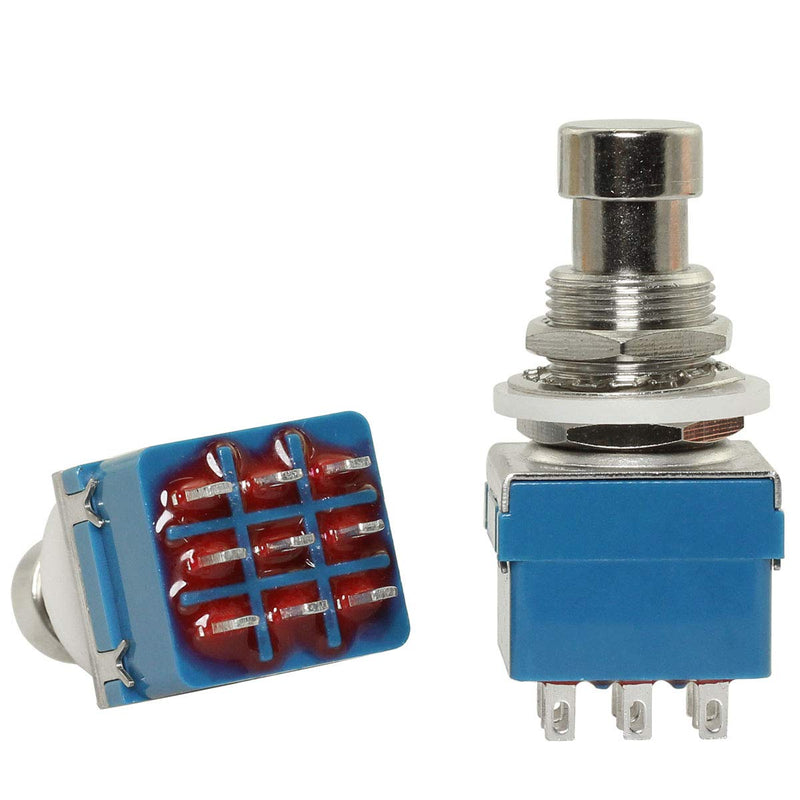 2pcs 9 Pin 3PDT Effector Button Brush Box True Bypass Guitar Effects Pedal Box Stomp Foot Metal Switch