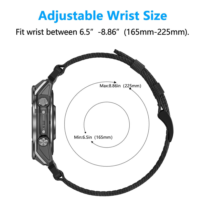 Nylon 22mm Bands Compataible with Tactix 8/Fenix 8 Pro AMOLED 47mm/7 Pro/7/6 Pro/6/5 Plus/5/Fenix E,Quickfit Sport Watch Strap for Quatix 8 7 Pro 47mm/Forerunner 970/965/955/945/Descent G2/G1 3pack1