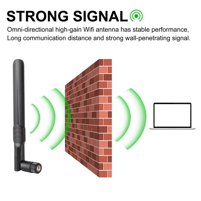 2Pcs Dual Band 8dBi WiFi Antenna 2.4GHz 5GHz 5.8GHz RP-SMA Male Bluetooth Antenna for USB Adapter Camera Video Surveillance Monitor PC Computer WiFi Router Wireless Network Card 2pcs 8dBi