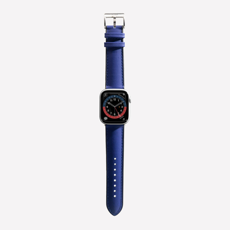 ZTAR Watch Strap Band for Apple Watch Ultra iWatch 2/1 Series 9/8/7/6/5/4/3/2/1/SE 49MM/45MM/44MM/42MM Premium Leather Silicone back Waterproof Strap Wristbands Replacement Men Women - HYDRO LUX NAVY BLUE